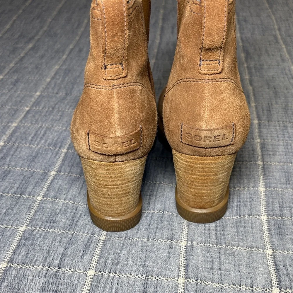 Sorel Joan of Arctic Wedge II Chelsea Boots – Suede Tan – Size 10 - Picture 5 of 6